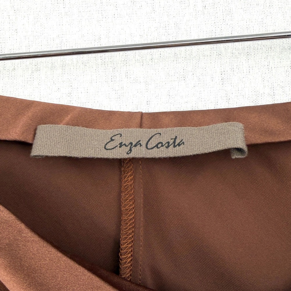 ENZA COSTA Strapless Silk Bias Maxi Dress Women Small Brown Quiet Luxury NEW - Picture 10 of 14